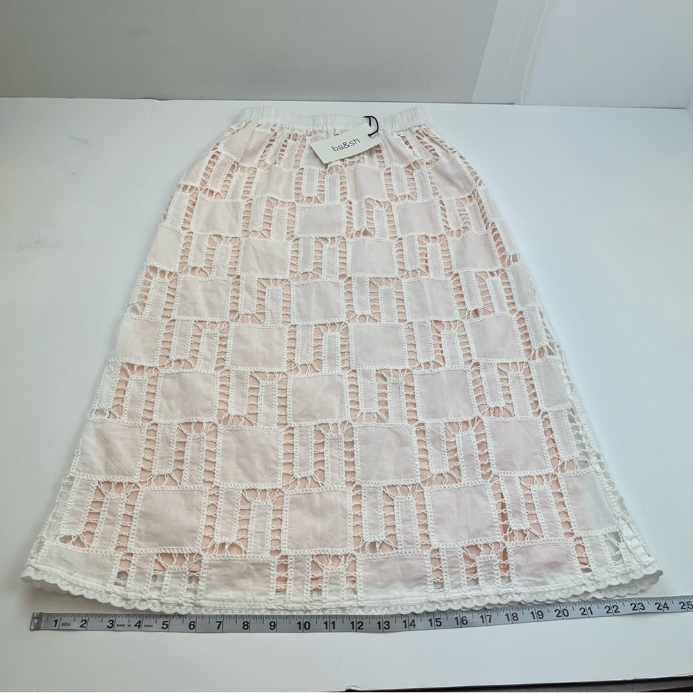Ba&sh Anira Skirt Off White Pull-On Lined Womens Size‎ XS Cotton NEW *TINY FLAW - Picture 13 of 16